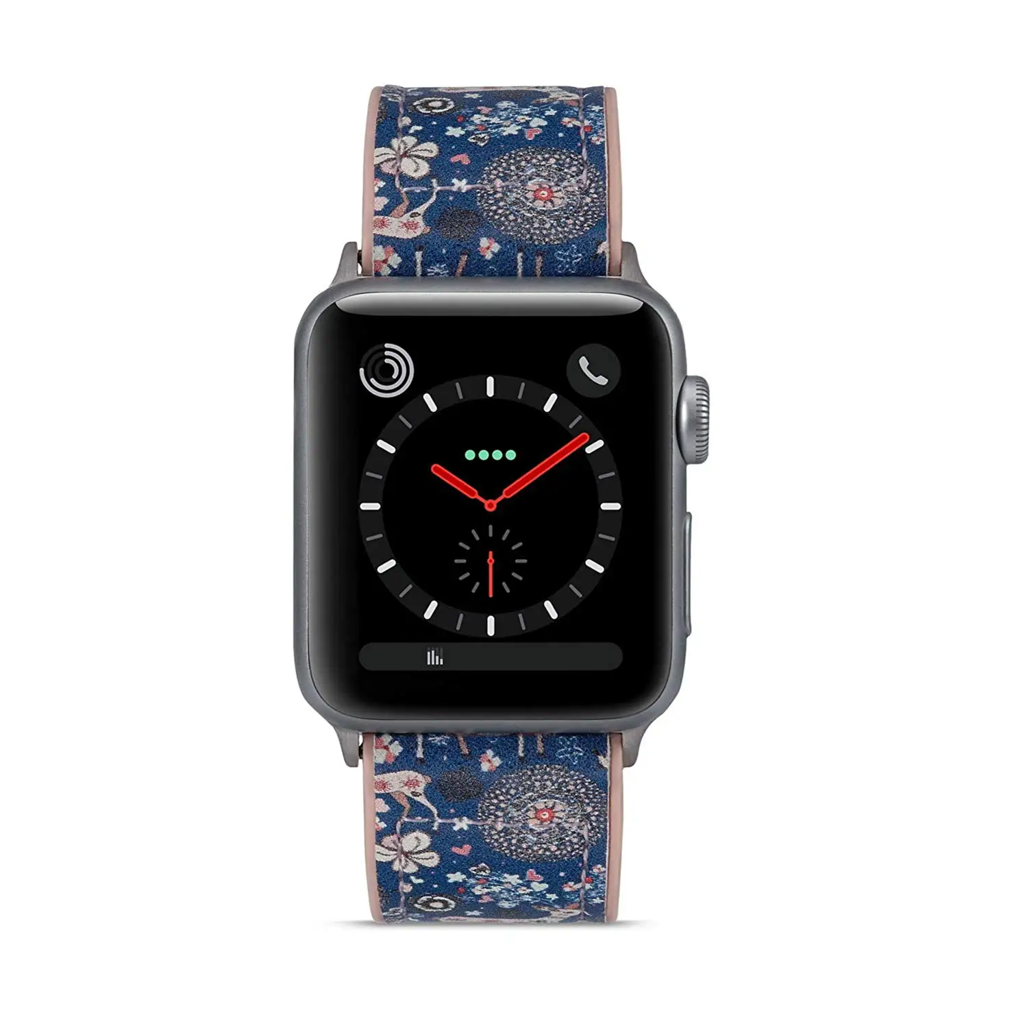 Ремешок для Apple Watch, 38, 42 мм, версия 40/44 мм, с цветочным узором и изображением оленей из силикона и кожаный ремешок для наручных часов iWatch, ремешок для Apple Watch браслет Series 5 4 3 2 1