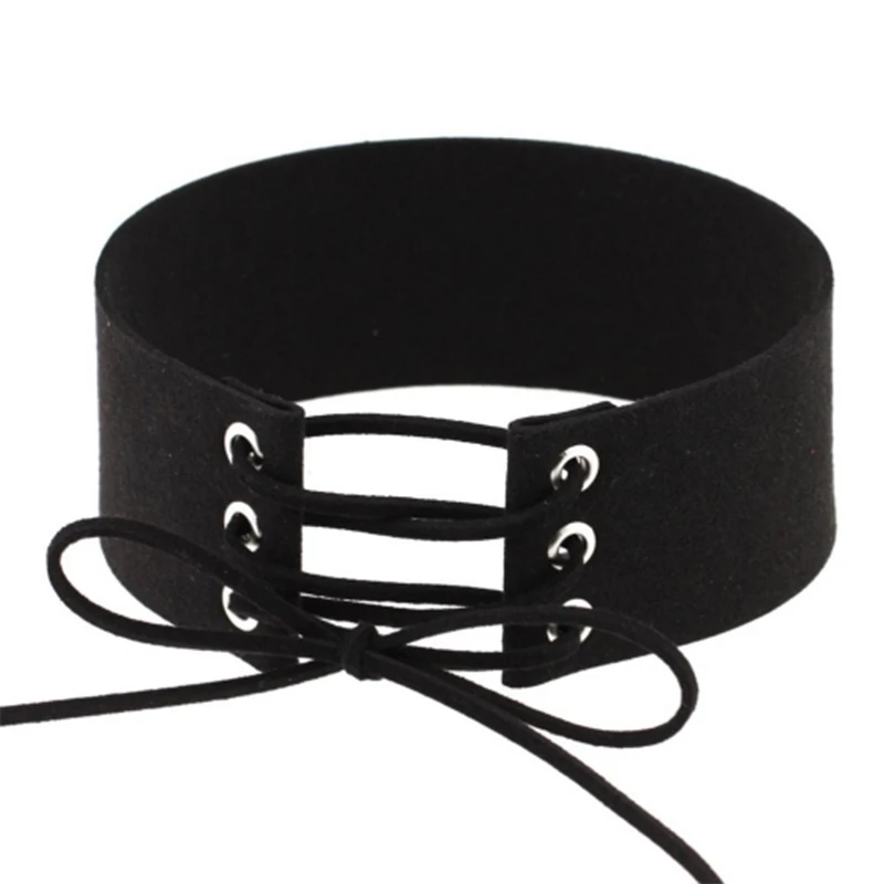 Bijoux Sexy Harajuku Lace Up Women Jewelry Punk Gothic Choker Necklace Vintage Velvet Leather Collares font