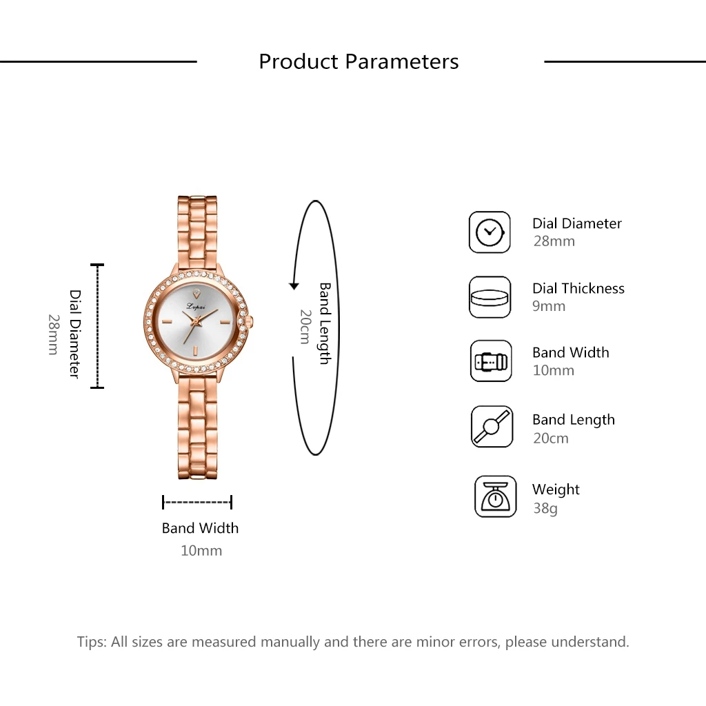 LVPAI Высокое качество красивая мода сплав сталь полосы для женщин браслет часы изысканный маленький циферблат часы кварцевые наручные часы подарок