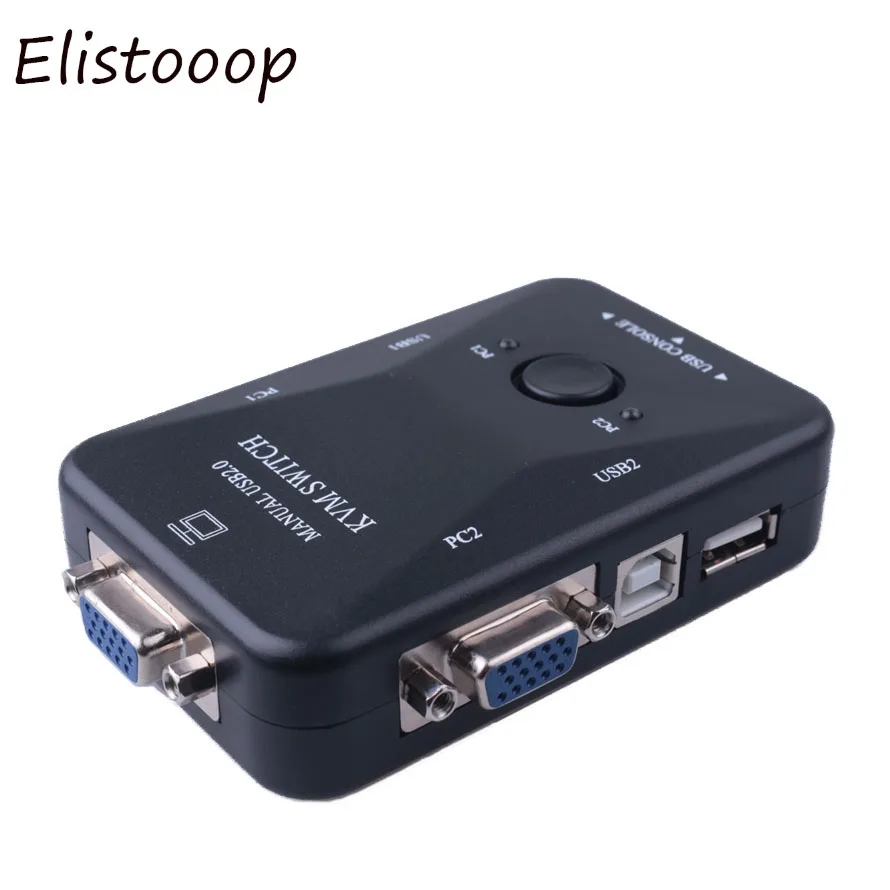 Elistoooop USB 2,0 KVM переключатель 1920*1440 3 порта VGA переключатель SVGA разветвитель коробка для клавиатуры мышь монитор адаптер