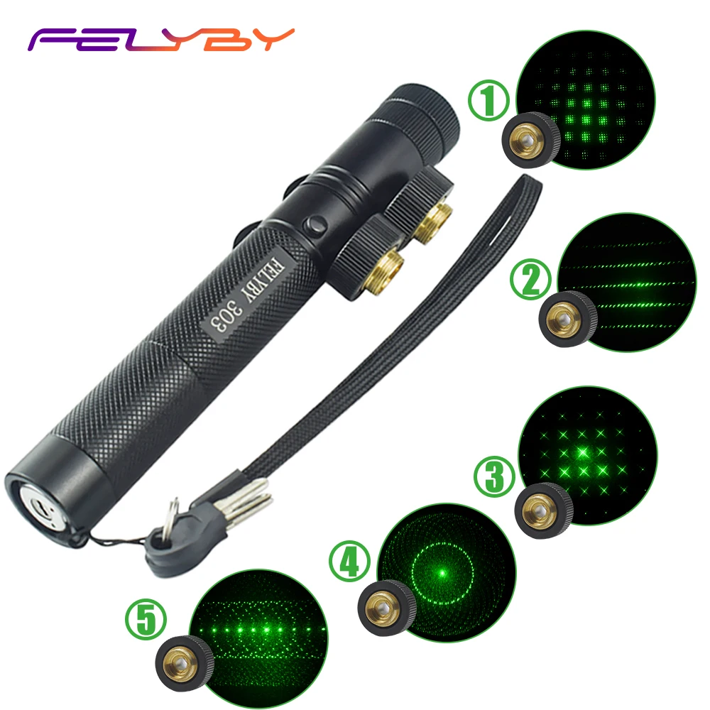 

FELYBY 303 Laser Pointer Pen 532nm Green Sight Laser For Office /Teaching/ Meeting Laser Pointer With Rechargeable 18650 Battery