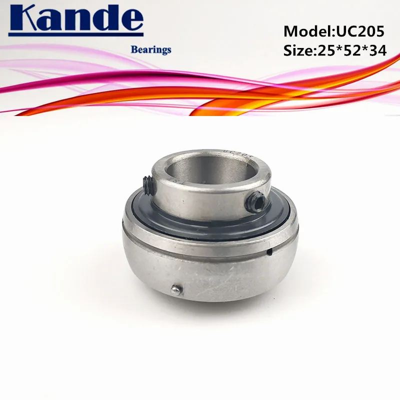 1pc UC 205 UC205-14 ID: 7/8" UC205-16 ID: 1" pillow block bearing UC205 UC 205-14 UC205-16 Kande