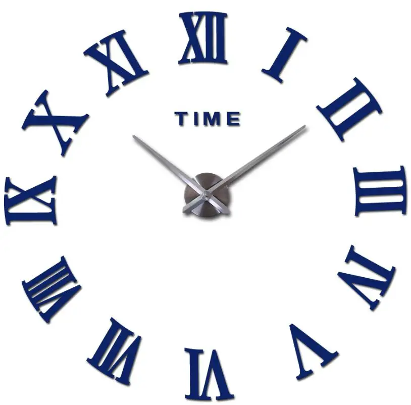 New creative large acrylic mirror wall clock diy quartz watch Single Face clocks modern home decoration living room stickers 