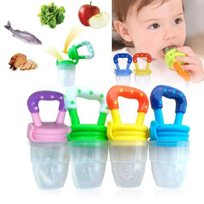 

Newborn Baby Pacifier Feeding Soother Nipples Toys Baby Soft Bite Feeding Tool Toy 0-12 Month Infant Fruit Rattle