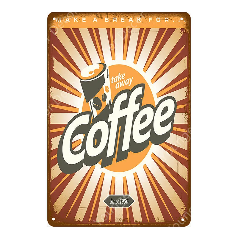 Кофе со льдом металлическая доска Лионс чай эспрессо оловянный Плакат Бар паб кафе магазин ресторан винтажный Настенный декор живопись доска - Цвет: YD1763E