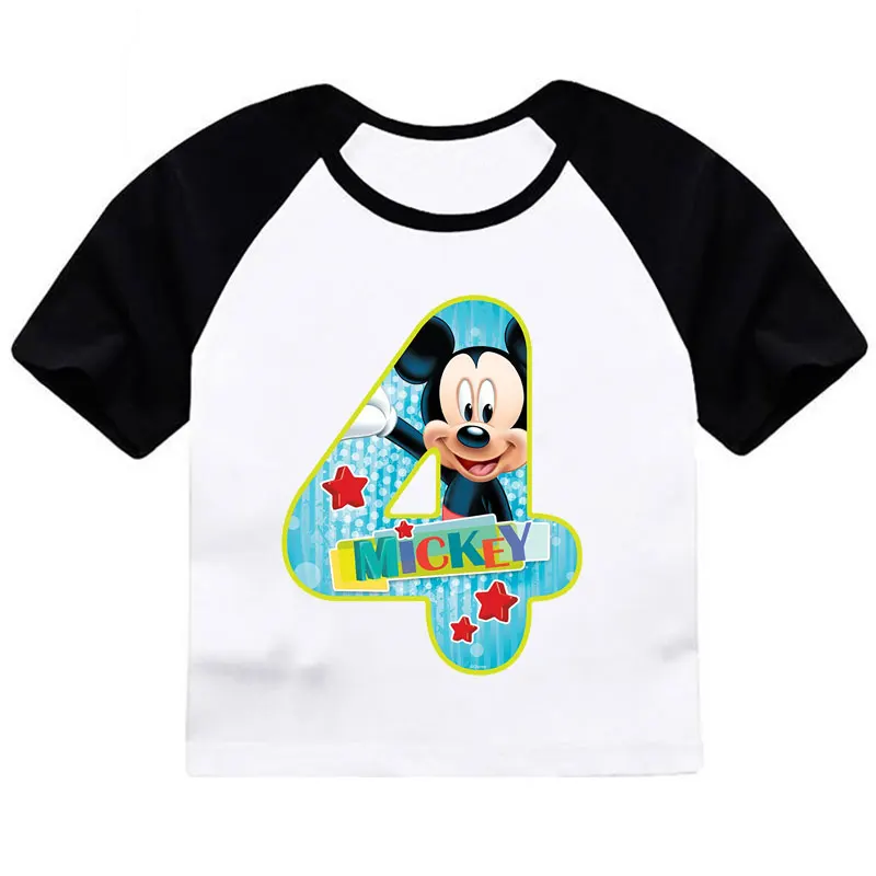 ZSIIBO Birthday T-shirt Boy Girl Letter Cartoon Mouse Print Summer short sleeve O-neck Tees Children clothing Kids tops CX6L102 - Цвет: Cjian04