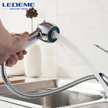 LEDEME font b Kitchen b font font b Faucet b font Pull Out Flexible Pipe Chrome