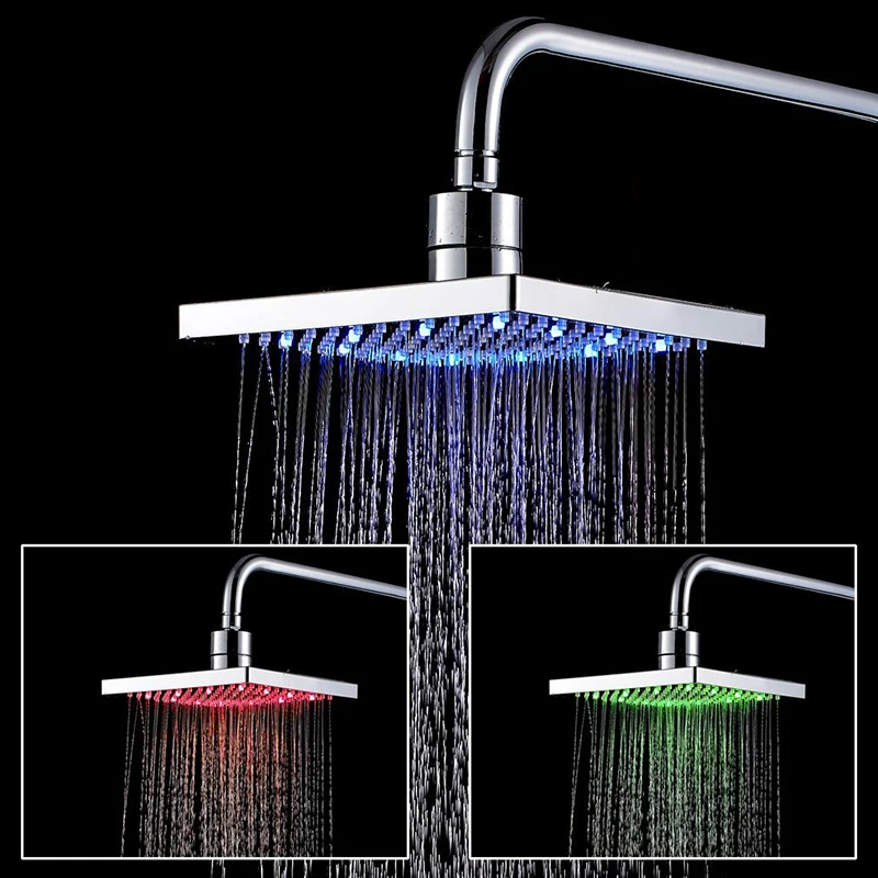 quyanre wanfan gappo led digital shower faucet set 12 inch led rainfall shower head abs handshower swivel tub spout 3-way digital mixer tap bath shower faucet