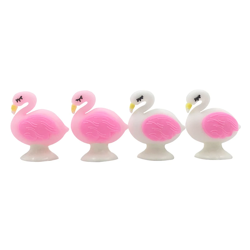 4pcs/lot Bring Lucky Flamingos Cute Claws Mini Sucker Cup Funny Creative Toy Kids Pencil Topper Decor Model Gifts