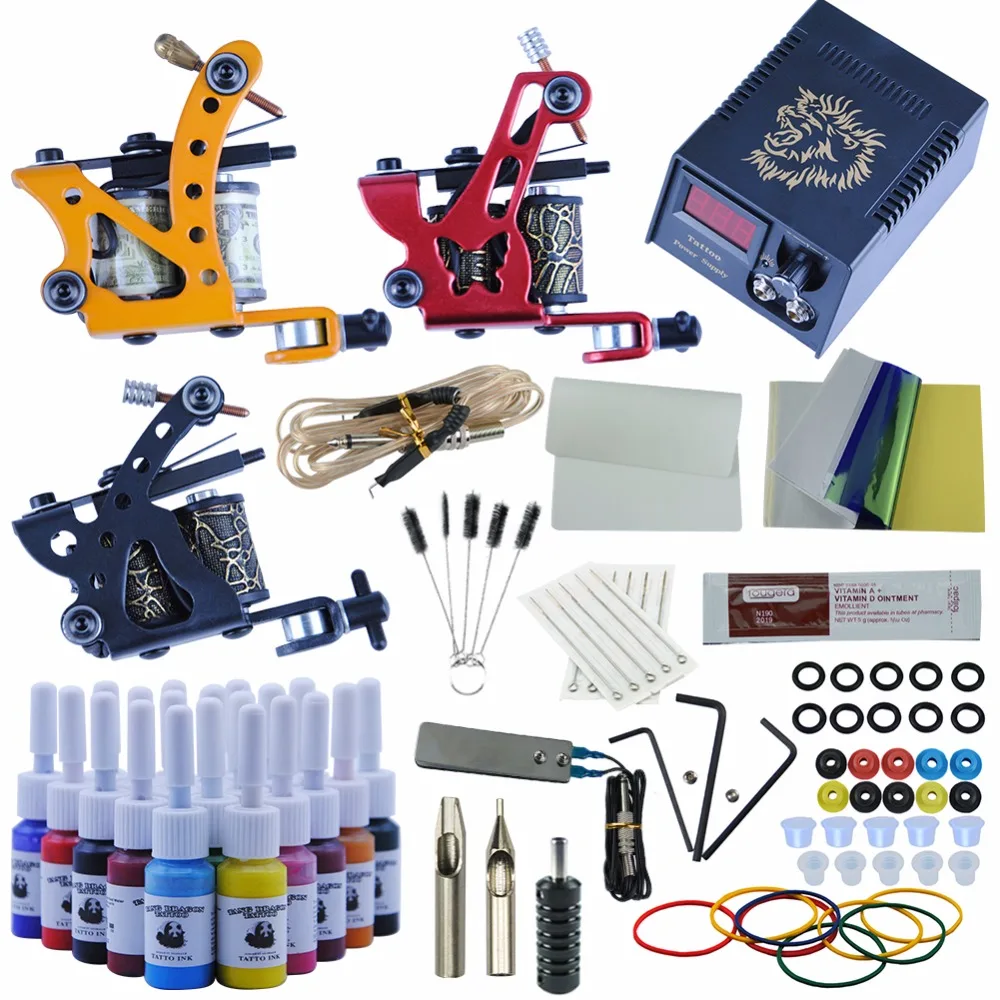 Professional Tattoo Kits 20 Ink Set Complete Set 2Tattoo Machine Gun