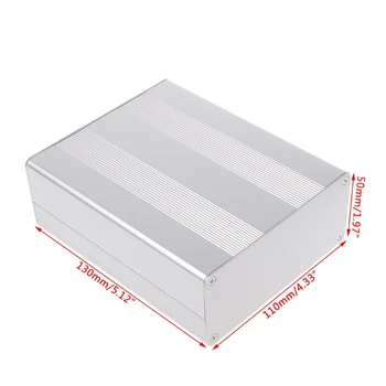 

OOTDTY Aluminum Silver Box Enclosure Case Project Electronic For PCB Board DIY 130x110x50mm