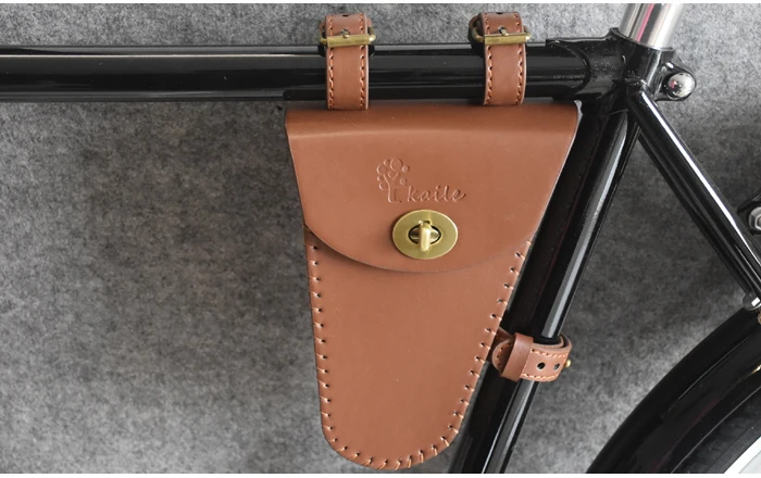 Excellent G05 Cycling tool bags Retro bicycle with beam triangle bag kit beam bag bag leather nostalgic classic style 3
