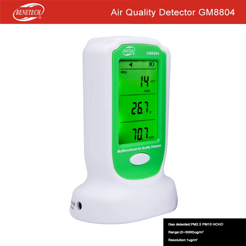 Портативный мультигазовый детектор температуры и влажности, измеритель качества воздуха GM8804, монитор