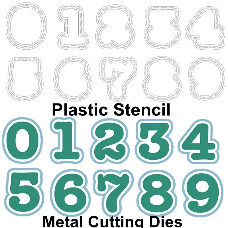 

0-9 Numbers Metal Cutting Dies/Plastic Stencil DIY Card Album Making Scrapbooking Template Stencil Crafts Decor New Dies 2019