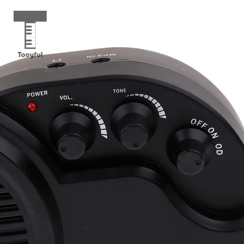 Tooyful Portable 3W Mini Distortion Guitars Amplifier Electric Guitar Amp Loud Speaker Tone Adjust Black