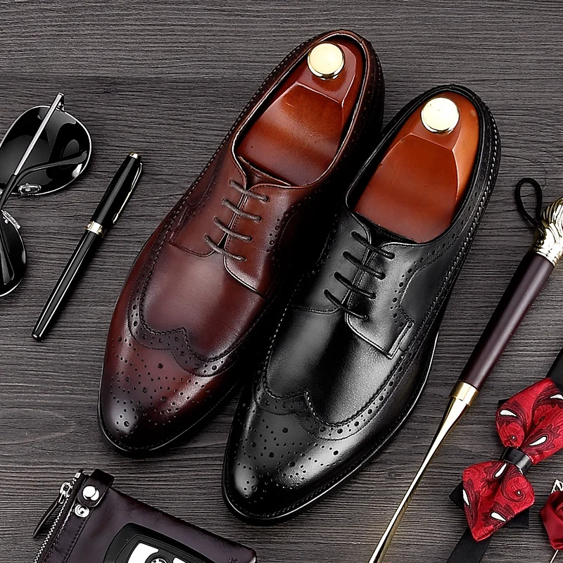 

MYCORON Hot Sale Genuine Leather Luxury Brand Top Fashion Lace Up Men Formal Boots Dress Derby Shoes Sapatos Masculinos