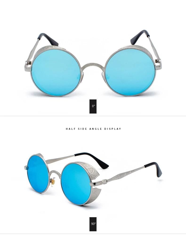 Новинка, металлические круглые солнцезащитные очки в стиле стимпанк для мужчин и женщин, модные очки, фирменный дизайн, Ретро стиль, Винтажные Солнцезащитные очки, UV400, gafas