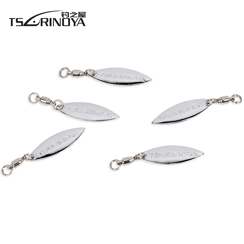 

TSURINOYA 5Pcs Fishing Willow Leaf Blades 0.7g 1.0g Spinner Sequins with Connector Metal Spoon Bait DIY Fishing Lure Accessories
