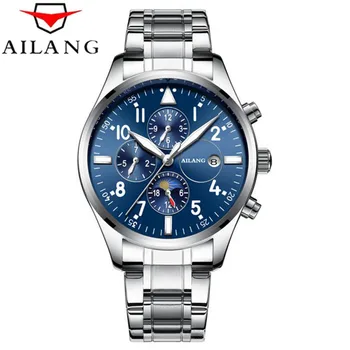 

AILANG Mens Automatic Mechanical Watch Time Moon Phase Waterproof Luminous hands Casual Military Sport Watches Relogio Masculino