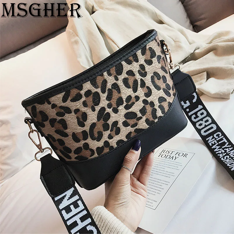 

MSGHER New Leopard Patchwork Satchels Bag Female Brand Shoulder Bags Girls Messenger Bag Crossbody Bags for Women WB1251