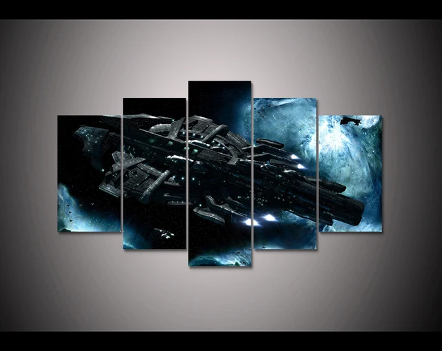 Canvas print 5 panel printed canvas painting Star Wars spaceship Modern