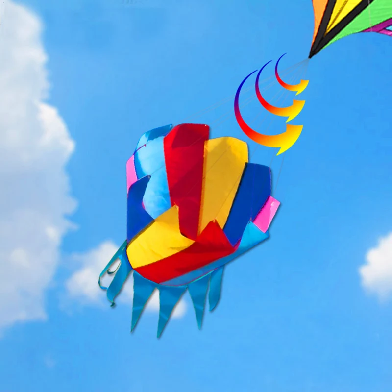 무료 배송 고품질 거대한 카이트 윈드 무지개 연 날리기 야외 장난감 날씨 베인 3d 연 가방 나비 연 버기