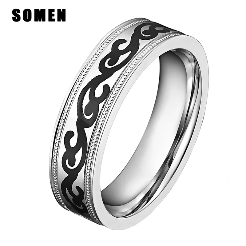 brand luxury rings 6mm silver stainless steel ring women gothic wedding rings engagement ring male band - Gothic Wedding Rings brand luxury rings 6mm silver stainless steel ring women gothic wedding rings engagement ring male band - Gothic Wedding Rings