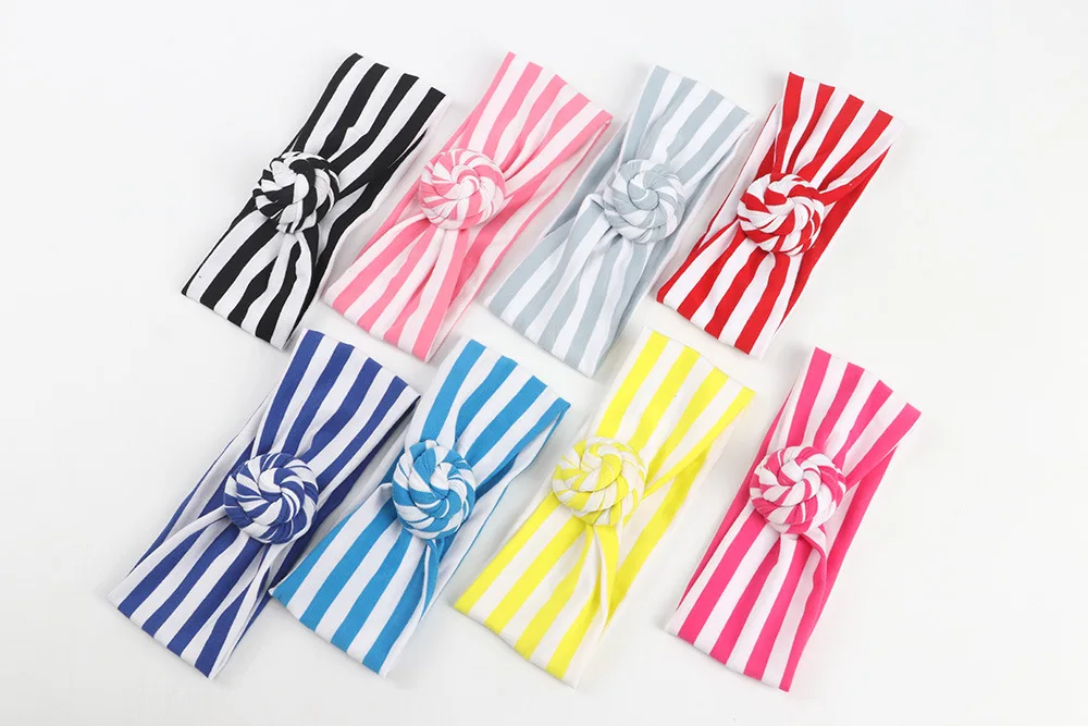 

10PCS Baby Boys Striped Knot Headbands Children Hair Accessories turban Headbands For Kids Girls Head Band Summer bandeau bebe