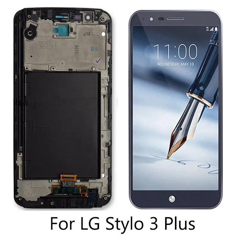 

Display For LG Stylo 3 Plus LS777 Plus TP450 MP450 LCD Screen Digitizer + Frame replacement Spare parts