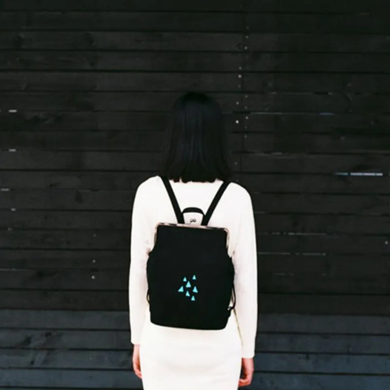 Yizi холщовый рюкзак женский простой мини-рюкзак художественная Студенческая сумка вышивка с металлической рамкой застежка Золотой рюкзак для девочек-подростков