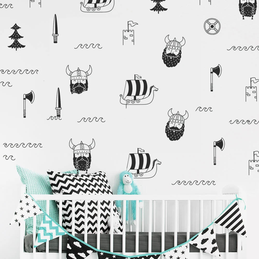 Viking Vinyl Wall Decals Nordic Style Scandinavian Wall Stickers for