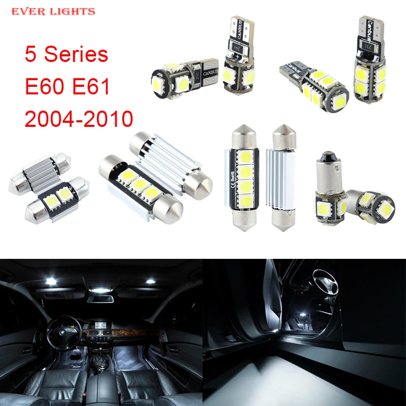 17pcs LED Canbus Interior Lights Kit Package For BMW 5 Series E60 E61 (2004-2010) источник света для авто eco fri led 17 x canbus bmw e60 5 2004 2010