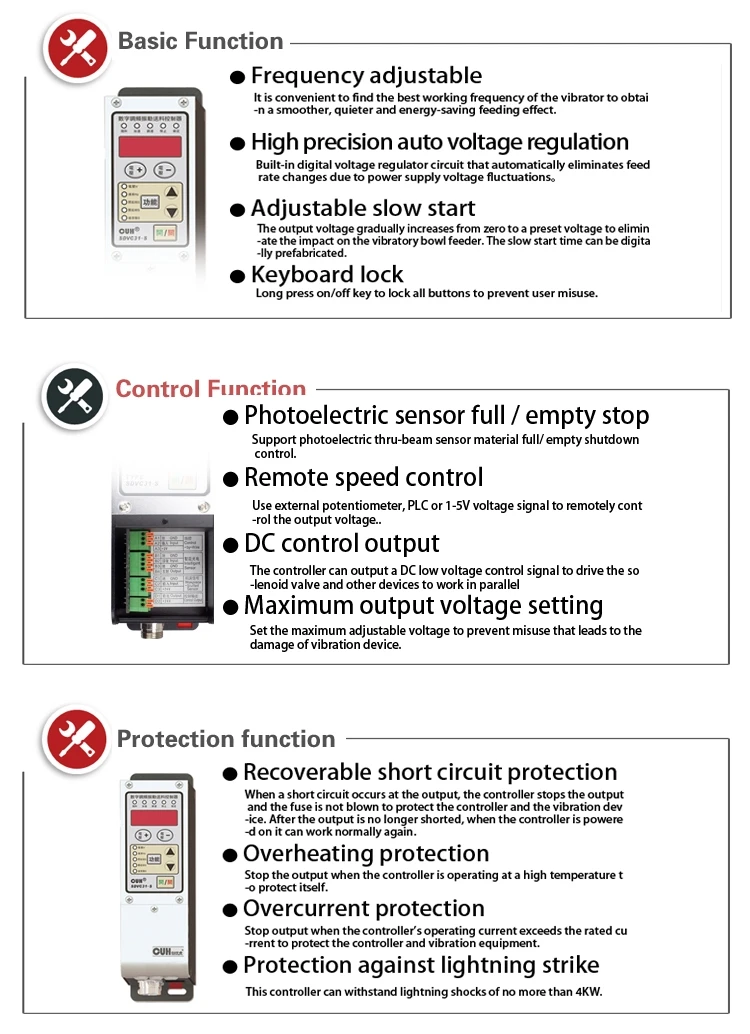 SDVC31-S CUH Variable Frequency Digital Controller for Vibratory Bowl Parts Linear Feeder  (7)