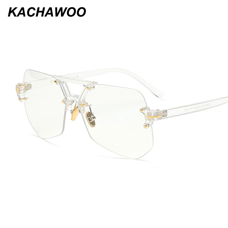 Очки без оправы Kachawoo для мужчин и женщин черные леопардовые нестандартные