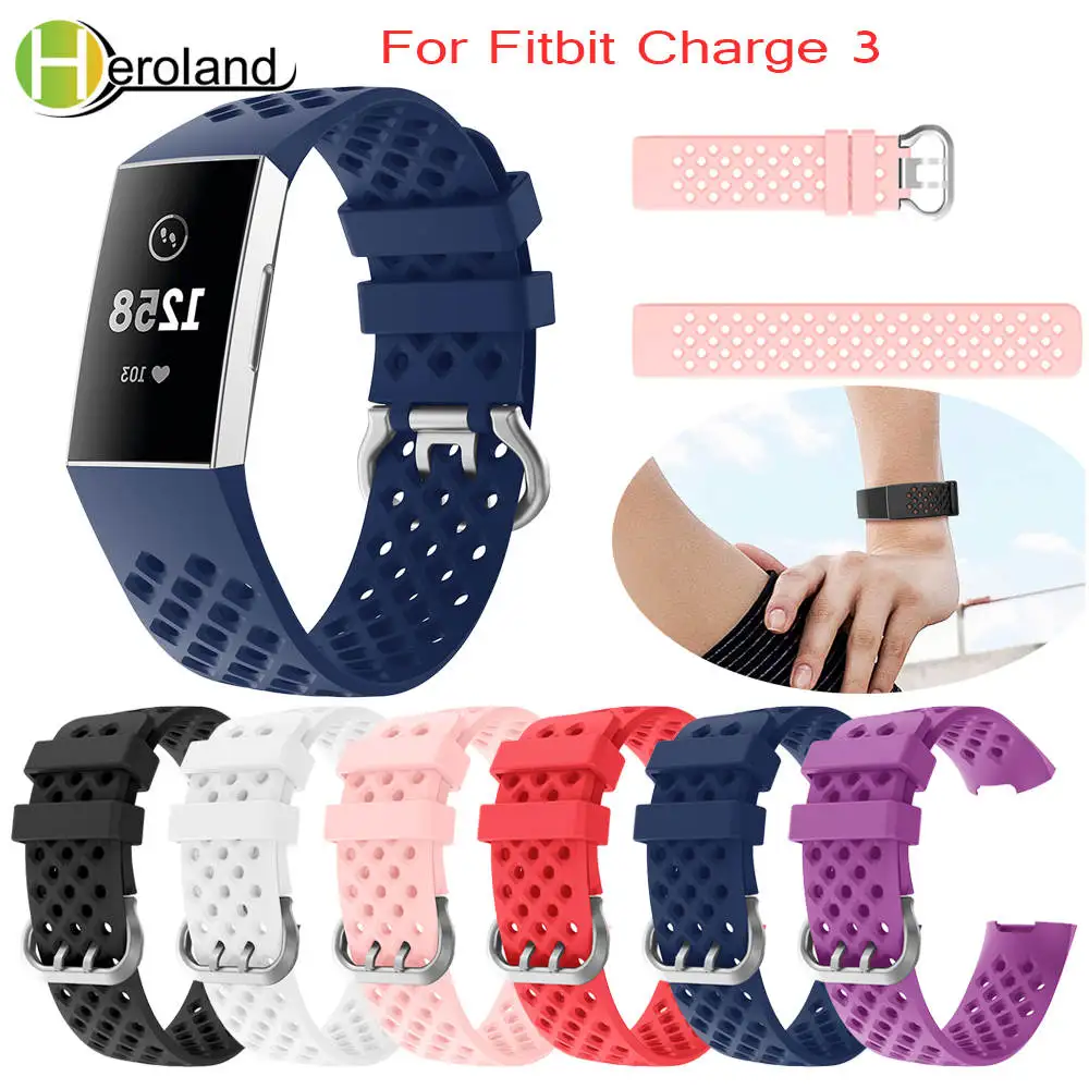 Ремешок для часов Fitbit Charge 3 сменный Силиконовый Браслет Смарт часы мужчин и