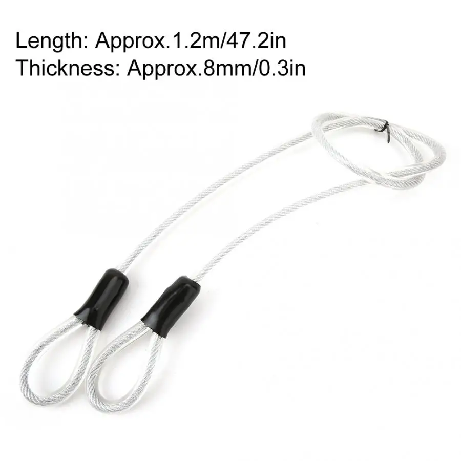 

1.2m Stainless Steel Lock Wire Rope Bike Bicycle Motorbike Glass Door Lock Cable