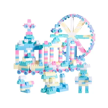 

100pcs Mixed Colors 3d Model Blocks Building Blocks Amusement Park Bricks Assembly DIY Buliding Blocks for Children Kids