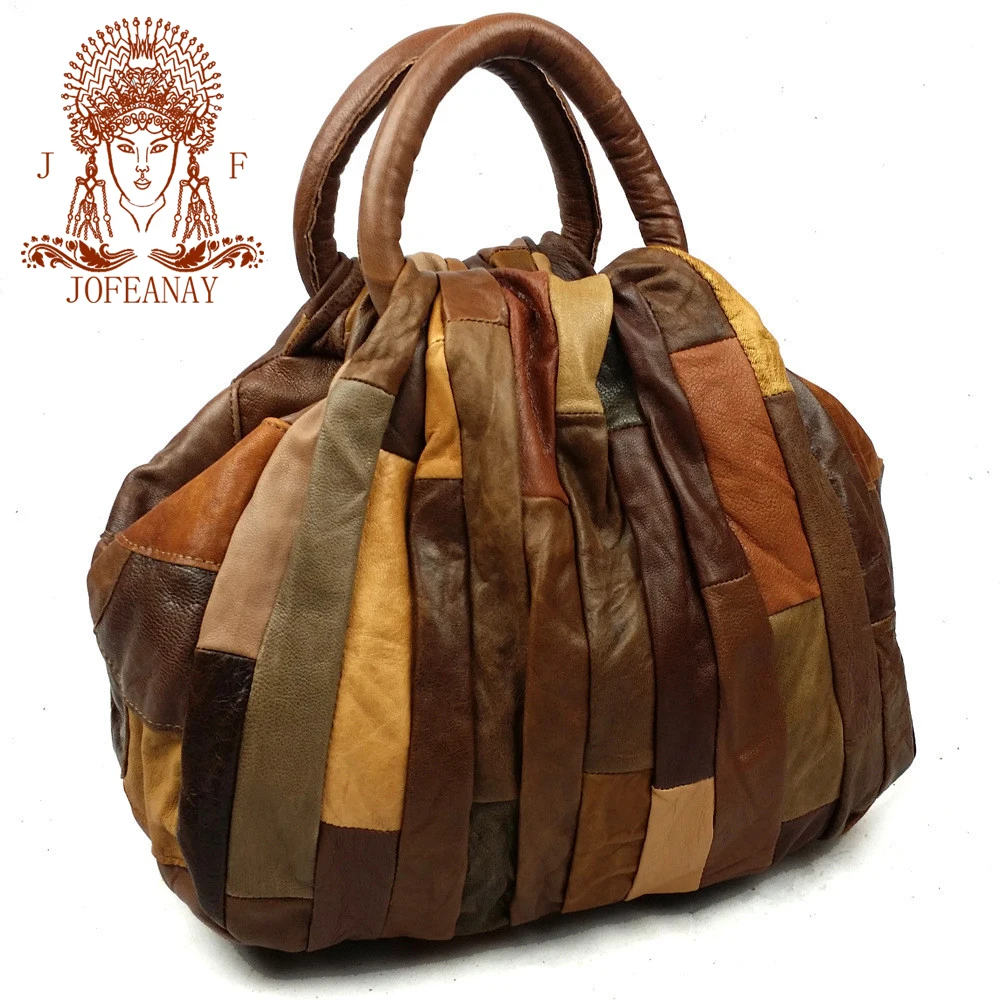 JOFEANAY 2016 new leather stitching fashion brand handbag Retro portable Shoulder Messenger Bag Lady Leather stitching bag JOFEANAY 2016 new leather stitching fashion brand handbag Retro portable Shoulder Messenger Bag Lady Leather stitching bag