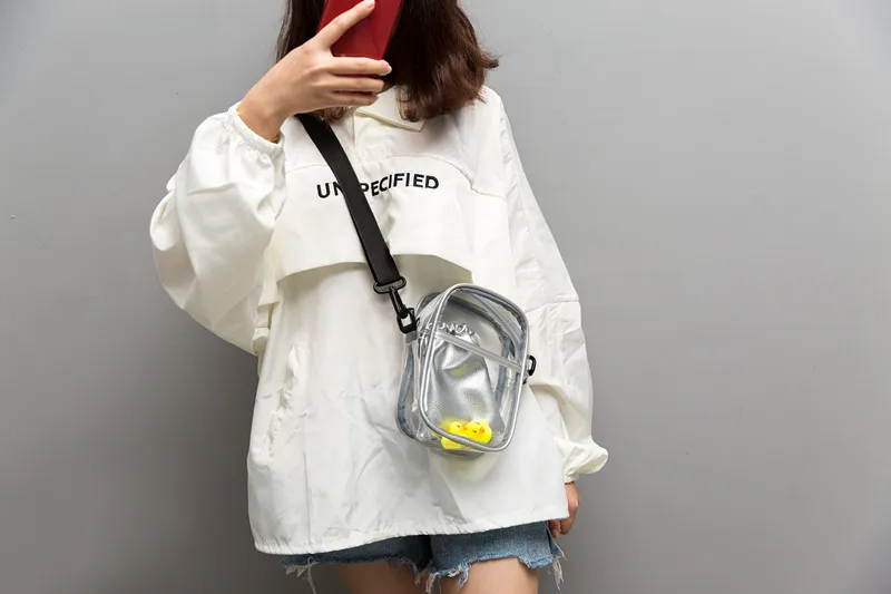 Летние прозрачные гелевые сумки Сумки для Для женщин новая дизайнерская сумка женская сумка через плечо, Bolsa Серебряный Мобильный кошелек