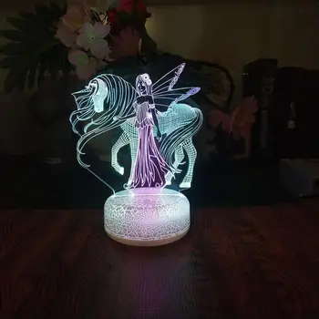 

7 Color Change Color Crack Led Night 3D Lamp Base Colorful Creative Visual Touch Atmosphere Gift Letter Light Lamp