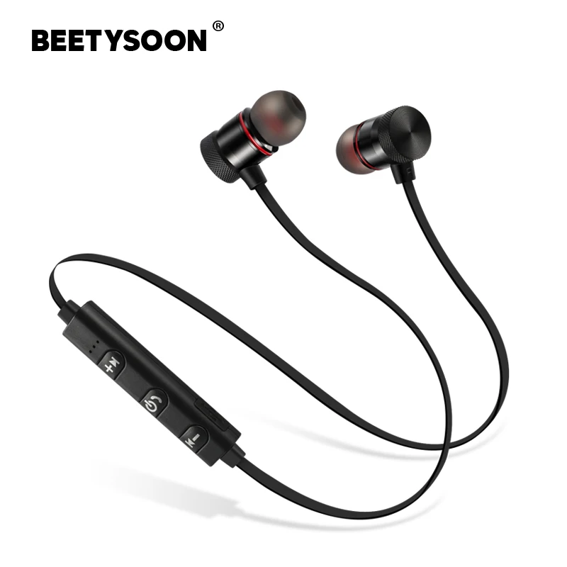 BEETYSOON беспроводные наушники Bluetooth V4.2 металлическая гарнитура бас с микрофоном