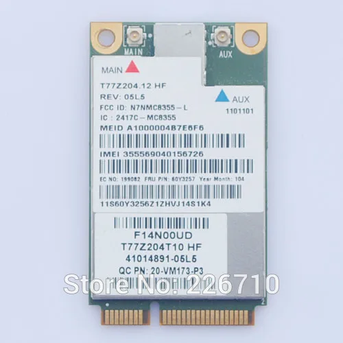 Mc8355 gobi3000 GPS 60y3257 Mini pci-e 3G карты WLAN для IBM Lenovo T420 t420s T520 X220 x220t T520i W520 X121E бесплатная доставка