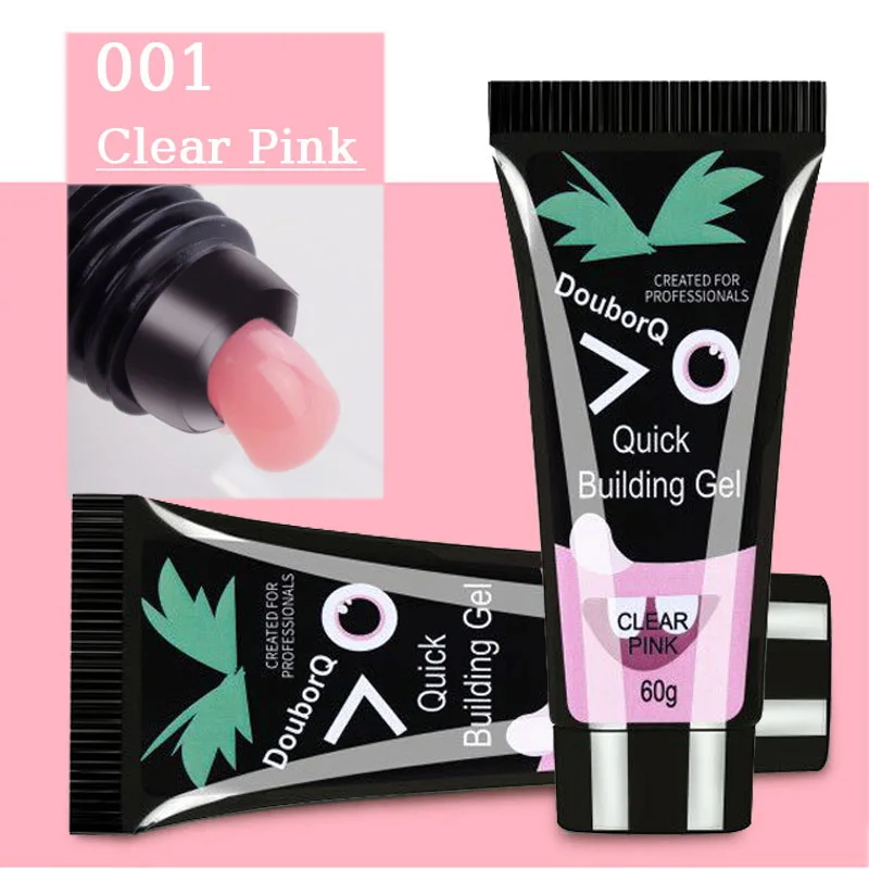 3color 60ml Soak off Poly Gel UV Acryl Gel Quick Building Finger Extension Nail Gel Camouflage UV LED Hard Builder Gel - Цвет: clear pink