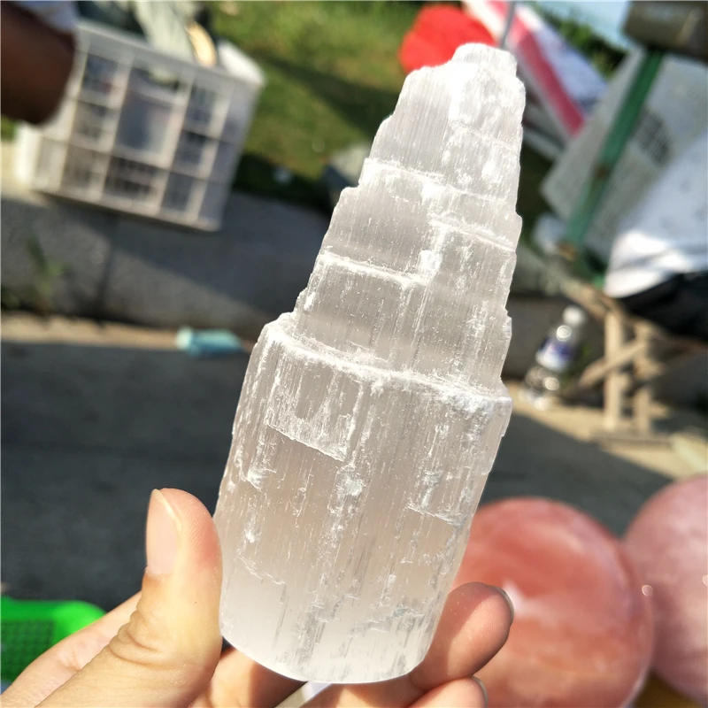 Piedras naturales y minerales Белоснежка селенит wicca лампа башня|Камни| |