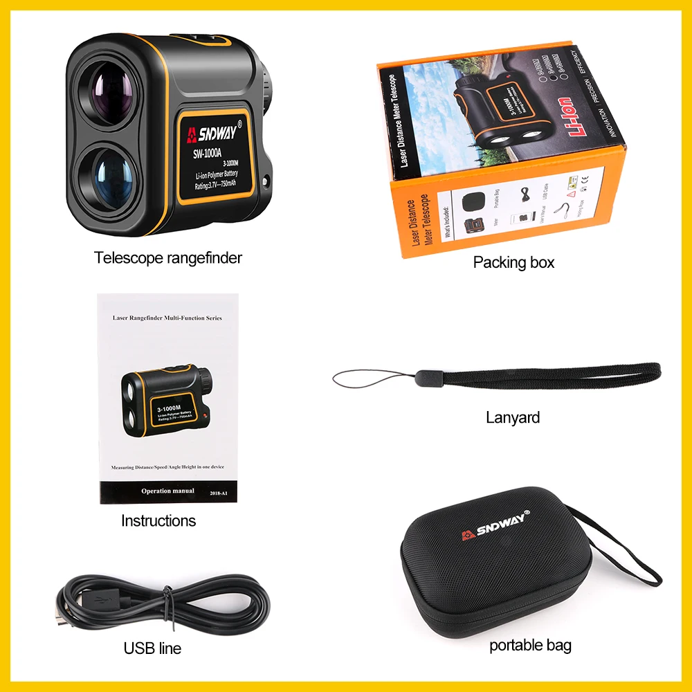 SNDWAY Laser Rangefinder Telescope 1000m Laser Distance Meter building Golf hunting laser Range Finder SW-1000A SNDWAY Laser Rangefinder Telescope 1000m Laser Distance Meter building Golf hunting laser Range Finder SW-1000A