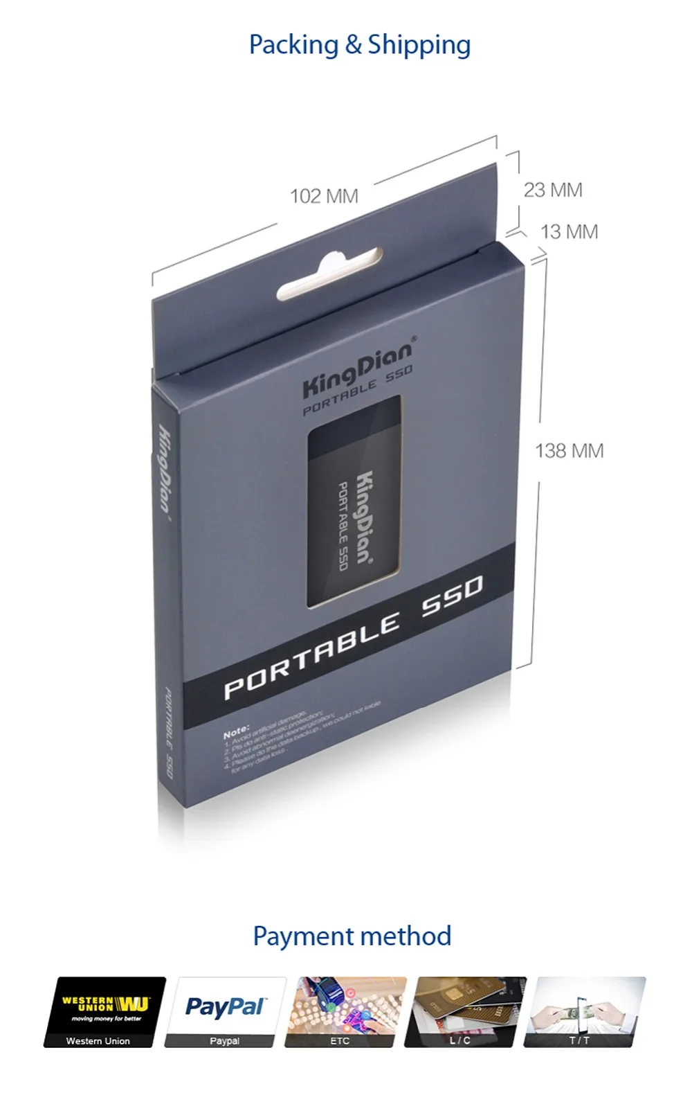 KingDian внешний SSD USB3.1 USB3.0 120GB 250GB 500GB жесткий диск Портативный твердотельный накопитель