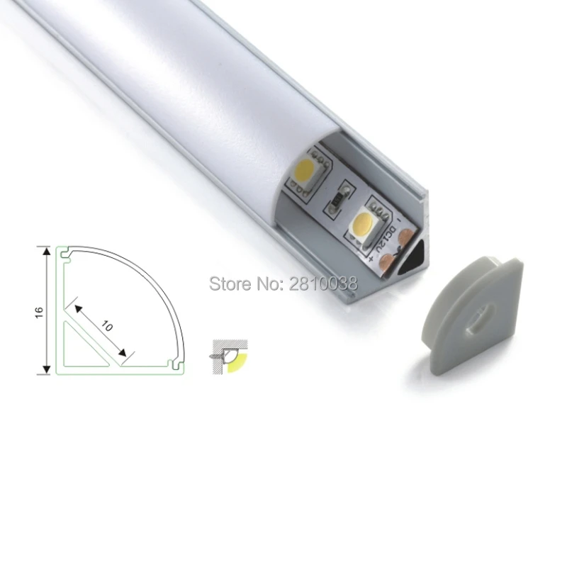 500 x 1M Sets/Lot V shape aluminium led profile and 60 degree angle alu led extrusion for kitchen or wardrobe lamps