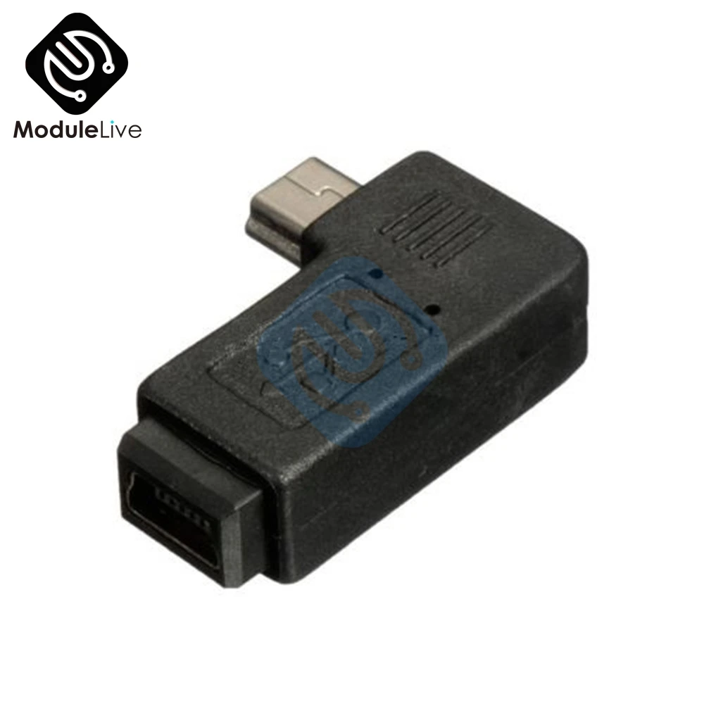 

1Pc Black Light Weight Mini 5 Pin Male to Micro USB 5 Pin Female 90 Degrees Adapter Converter Plug and Play