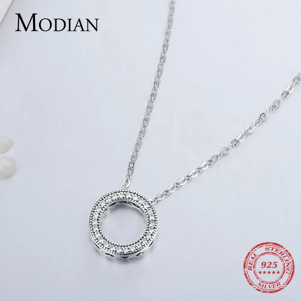 Modian Romantic Real 925 Sterling Silver Fashion Round Hearts Necklace For Women Fantastic Life Wedding Necklaces Jewelry Gift - Image 6
