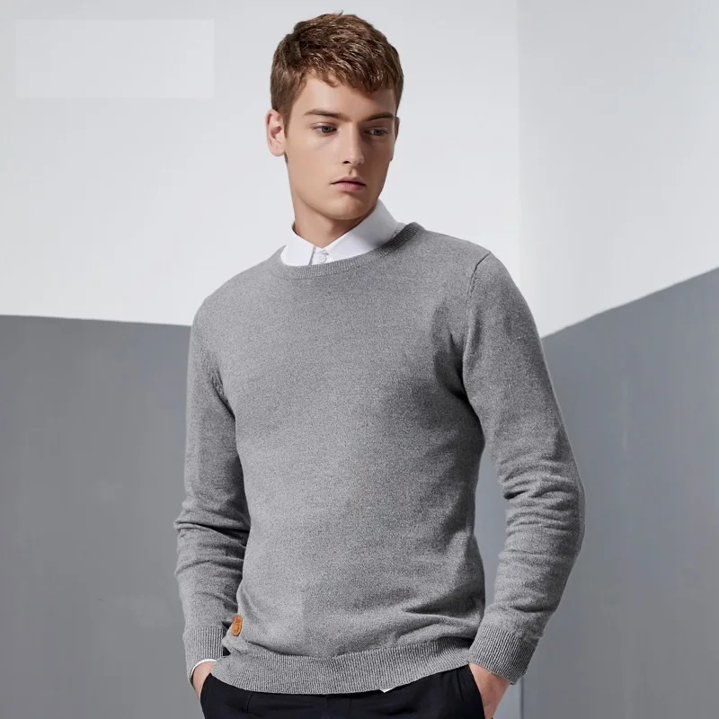 Solid Color Pullover Men O Neck Sweater Long Sleeve Shirt Mens Sweaters Casual Dress Brand Cashmere Knitwear Pull Homme | Мужская одежда